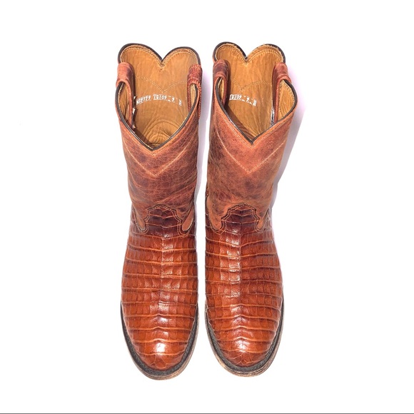 LARRY MAHAN EXOTIC LEATHER WESTERN BOOTS - Picture 3 of 8